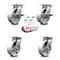 Service Caster 6 Inch Semi Steel Caster Set with Roller Bearing 4 Swivel Lock and 2 Brake SCC SCC-35S620-SSR-SLB-BSL-2-BSL-2 - alternate 3